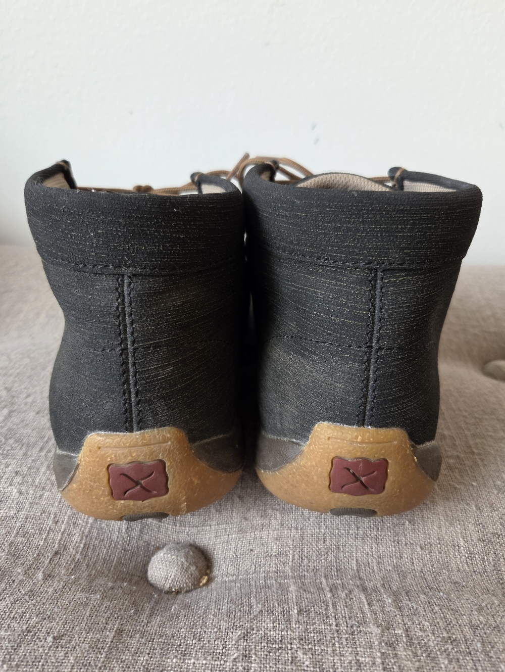 Twisted X Womens Chukka Driving Mocs, 9.5 Charcoal/Brown Water Resistant Leather - Picture 4 of 10